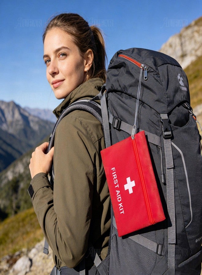 AUEAR, 5 Pack First Aid Kit Empty Pouch Bag Red Medical Emergency Storage for Outdoors Travel Car - Image 3
